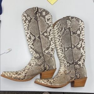 Exotic python cowboy boots